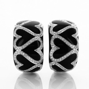 18CT WHITE GOLD BLACK EARRINGS 18CT WHITE GOLD BLACK EARRINGS